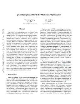 Quantifying Task Priority for Multi-Task Optimization