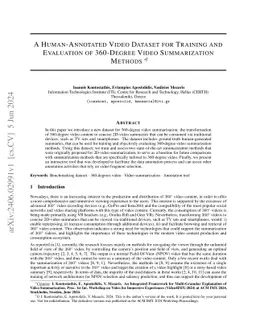 A Human-Annotated Video Dataset for Training and Evaluation of
  360-Degree Video Summarization Methods