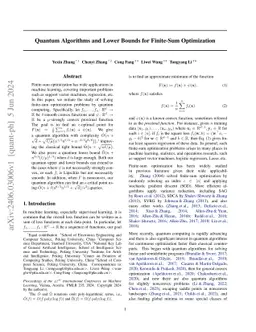 Quantum Algorithms and Lower Bounds for Finite-Sum Optimization