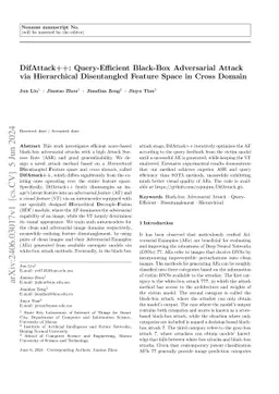 DifAttack++: Query-Efficient Black-Box Adversarial Attack via
  Hierarchical Disentangled Feature Space in Cross-Domain