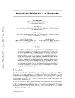 Optimal Multi-Fidelity Best-Arm Identification