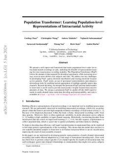 Population Transformer: Learning Population-level Representations of Neural Activity