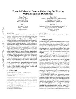 Towards Federated Domain Unlearning: Verification Methodologies and
  Challenges
