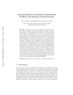 Learning Solutions of Stochastic Optimization Problems with Bayesian
  Neural Networks