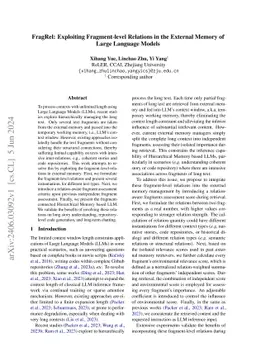 FragRel: Exploiting Fragment-level Relations in the External Memory of
  Large Language Models