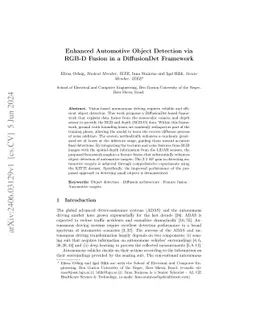 Enhanced Automotive Object Detection via RGB-D Fusion in a DiffusionDet
  Framework