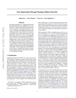 E(n) Equivariant Message Passing Cellular Networks