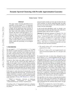 Dynamic Spectral Clustering with Provable Approximation Guarantee