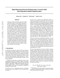 High-Dimensional Kernel Methods under Covariate Shift: Data-Dependent
  Implicit Regularization