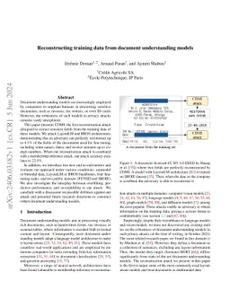 Reconstructing training data from document understanding models