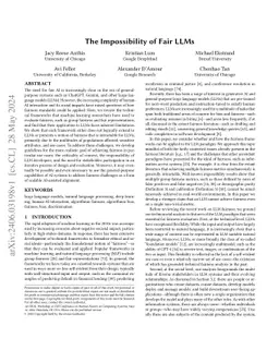 The Impossibility of Fair LLMs