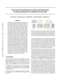 Fine-Grained Causal Dynamics Learning with Quantization for Improving
  Robustness in Reinforcement Learning