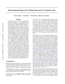Relaxed Quantile Regression: Prediction Intervals for Asymmetric Noise
