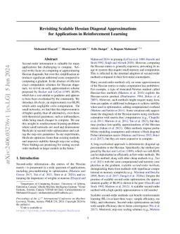 Revisiting Scalable Hessian Diagonal Approximations for Applications in
  Reinforcement Learning