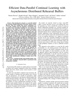 Efficient Data-Parallel Continual Learning with Asynchronous Distributed
  Rehearsal Buffers