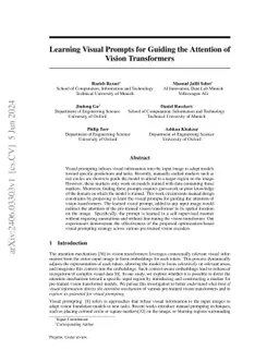 Learning Visual Prompts for Guiding the Attention of Vision Transformers