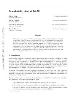 Reproducibility study of FairAC