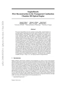 EngineBench: Flow Reconstruction in the Transparent Combustion Chamber
  III Optical Engine