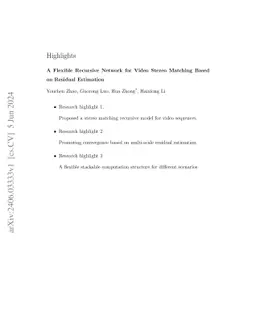 A Flexible Recursive Network for Video Stereo Matching Based on Residual
  Estimation