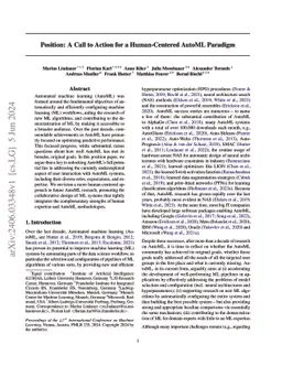 Position: A Call to Action for a Human-Centered AutoML Paradigm