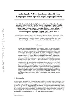 IrokoBench: A New Benchmark for African Languages in the Age of Large Language Models