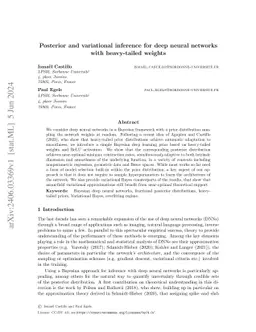 Posterior and variational inference for deep neural networks with heavy-tailed weights