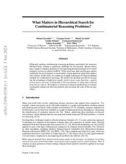 What Matters in Hierarchical Search for Combinatorial Reasoning Problems?