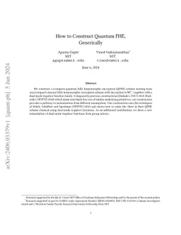 How to Construct Quantum FHE, Generically