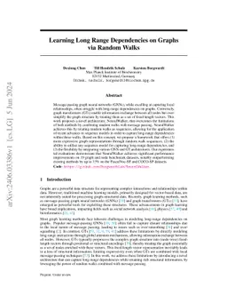 Learning Long Range Dependencies on Graphs via Random Walks