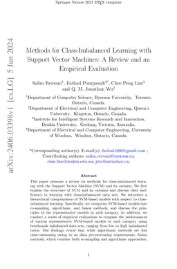 Methods for Class-Imbalanced Learning with Support Vector Machines: A
  Review and an Empirical Evaluation