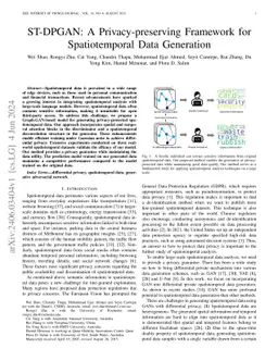 ST-DPGAN: A Privacy-preserving Framework for Spatiotemporal Data
  Generation