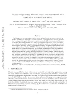 Physics and geometry informed neural operator network with application
  to acoustic scattering