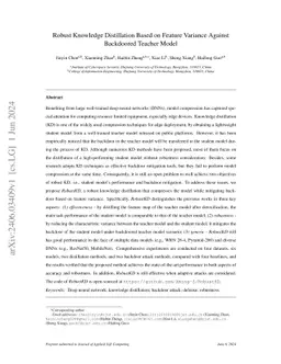 Robust Knowledge Distillation Based on Feature Variance Against
  Backdoored Teacher Model