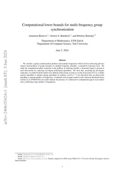 Computational lower bounds for multi-frequency group synchronization