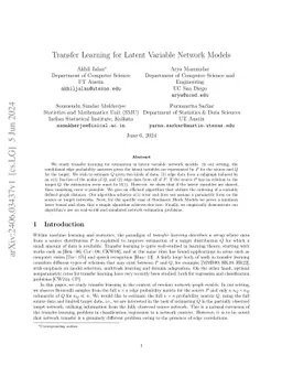 Transfer Learning for Latent Variable Network Models