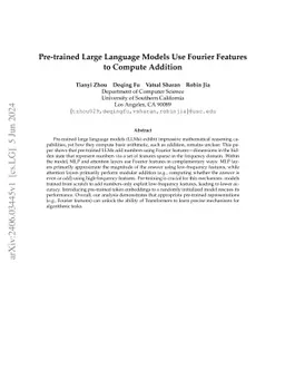 Pre-trained Large Language Models Use Fourier Features to Compute
  Addition