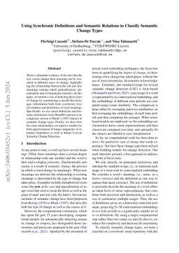 Using Synchronic Definitions and Semantic Relations to Classify Semantic
  Change Types