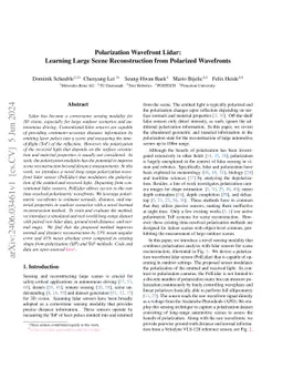 Polarization Wavefront Lidar: Learning Large Scene Reconstruction from
  Polarized Wavefronts