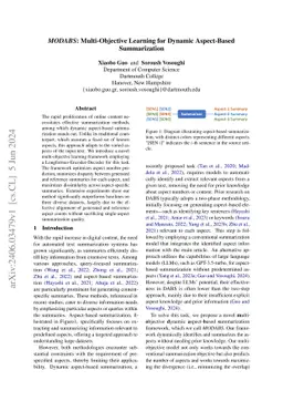 MODABS: Multi-Objective Learning for Dynamic Aspect-Based Summarization