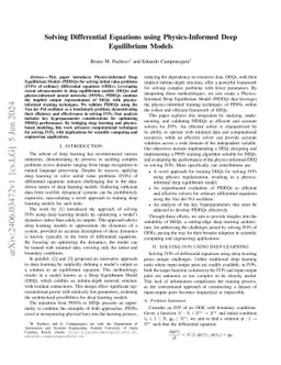 Solving Differential Equations using Physics-Informed Deep Equilibrium
  Models