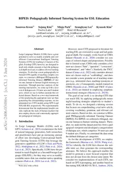 BIPED: Pedagogically Informed Tutoring System for ESL Education