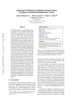 Analyzing LLM Behavior in Dialogue Summarization: Unveiling
  Circumstantial Hallucination Trends