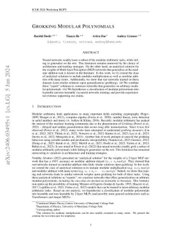 Grokking Modular Polynomials