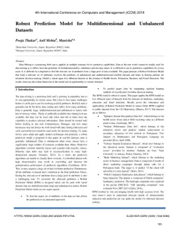 Robust Prediction Model for Multidimensional and Unbalanced Datasets