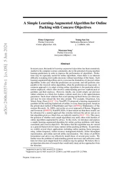 A Simple Learning-Augmented Algorithm for Online Packing with Concave
  Objectives