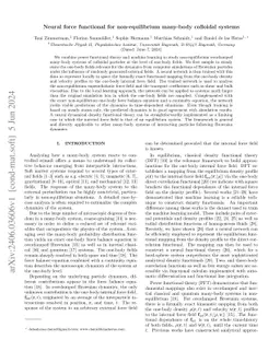Neural force functional for non-equilibrium many-body colloidal systems