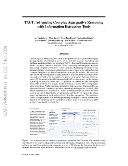 TACT: Advancing Complex Aggregative Reasoning with Information
  Extraction Tools