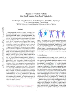 Degrees of Freedom Matter: Inferring Dynamics from Point Trajectories