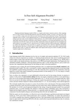 Is Free Self-Alignment Possible?