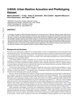 UrBAN: Urban Beehive Acoustics and PheNotyping Dataset
